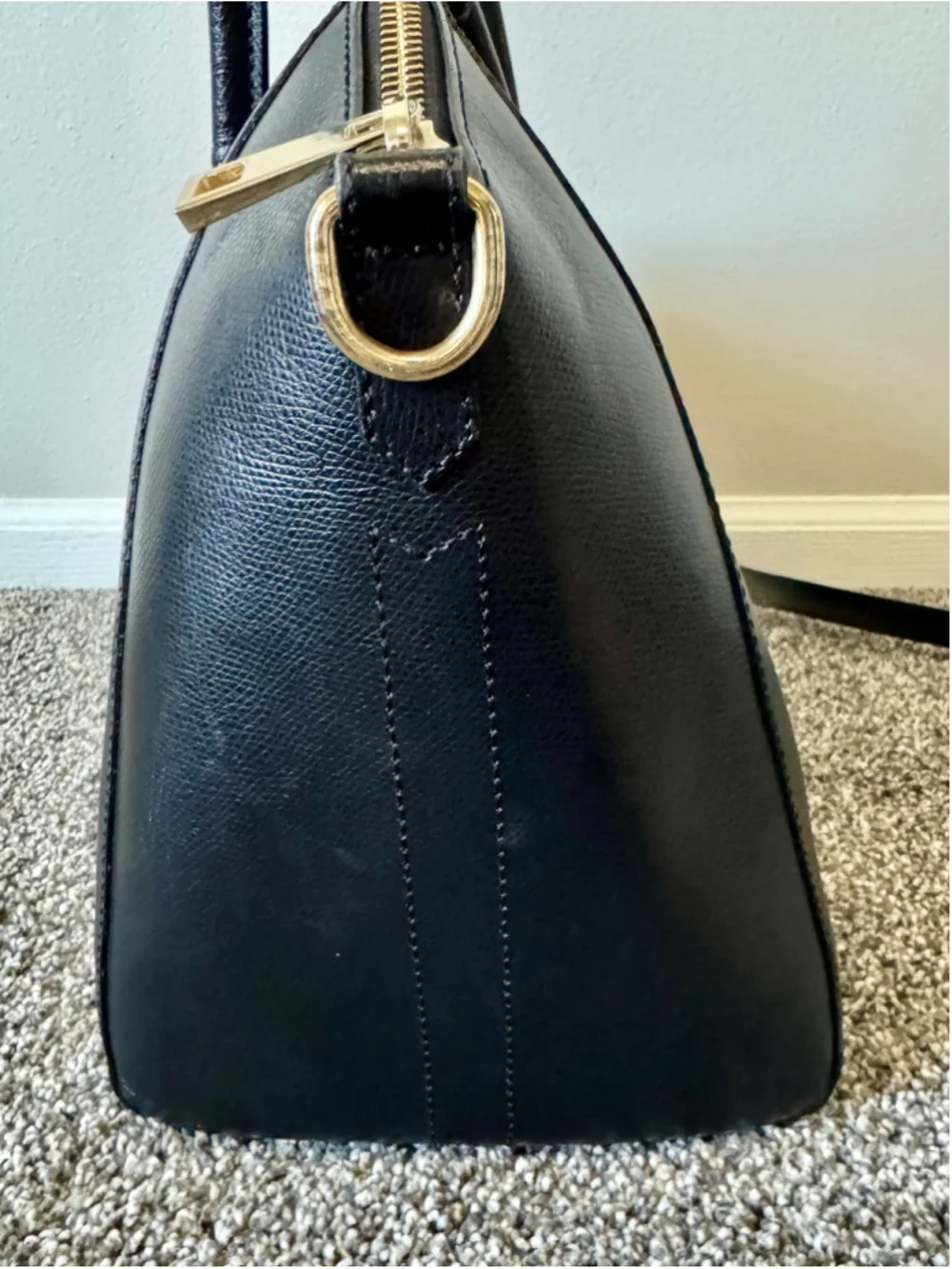 Women's Luana Ferracuti Black Leather Large Satchel Bag Made in Italy